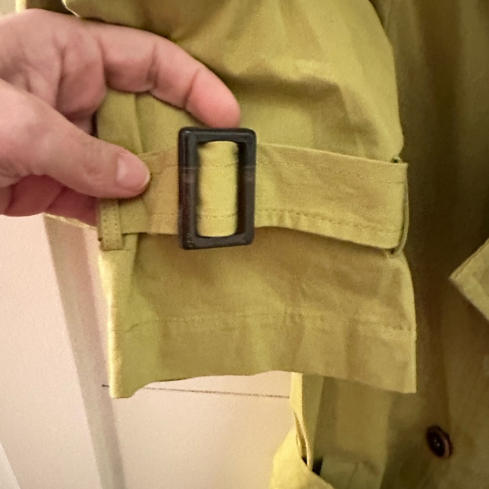 NWOT M SOFT SURROUNDINGS Brixton green double button belted woman trench coat - Picture 6 of 16